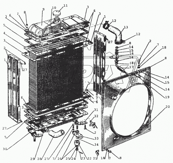70-1309080 Кожух (сталь) 530х485; фвнутр=480 радиатора МТЗ, разные конструктивно МТЗ РУП